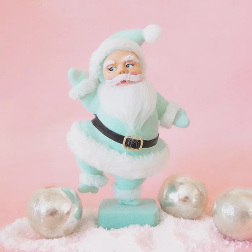 Flocked dancing santa - dancing,