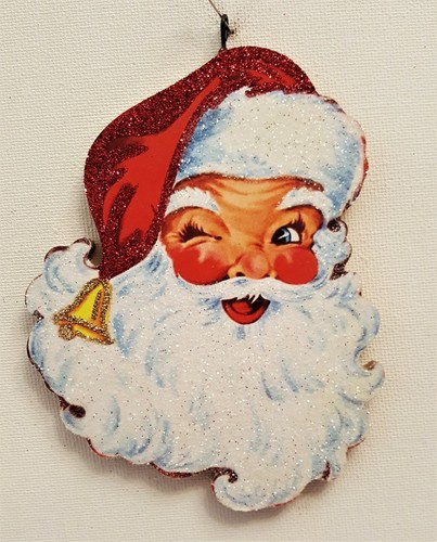 Winking santa claus bell - santa, on